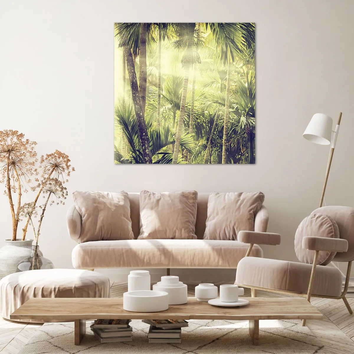 Canvastavla - Bild på duk - I gröna glöden - 40x40 cm