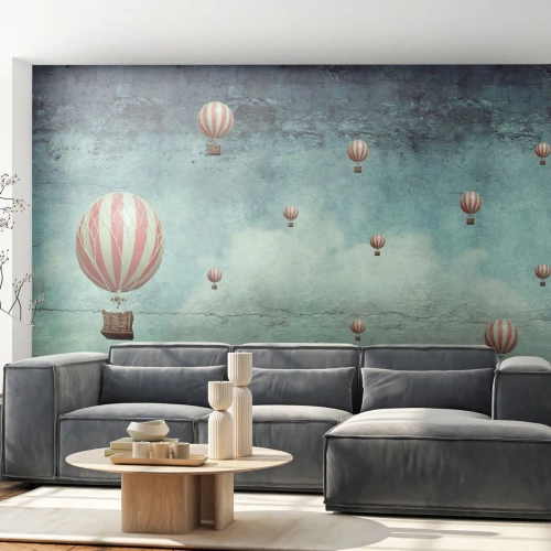 Fototapet Premium Canvas - Fria från livets buller - Abstraktion, Resa, Ballongflygning - 300x210 cm