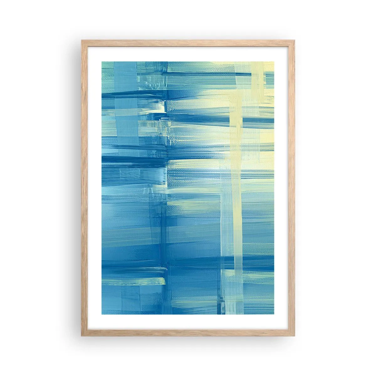 Affisch i ram av ljusek - Komposition i turkos - 50x70 cm