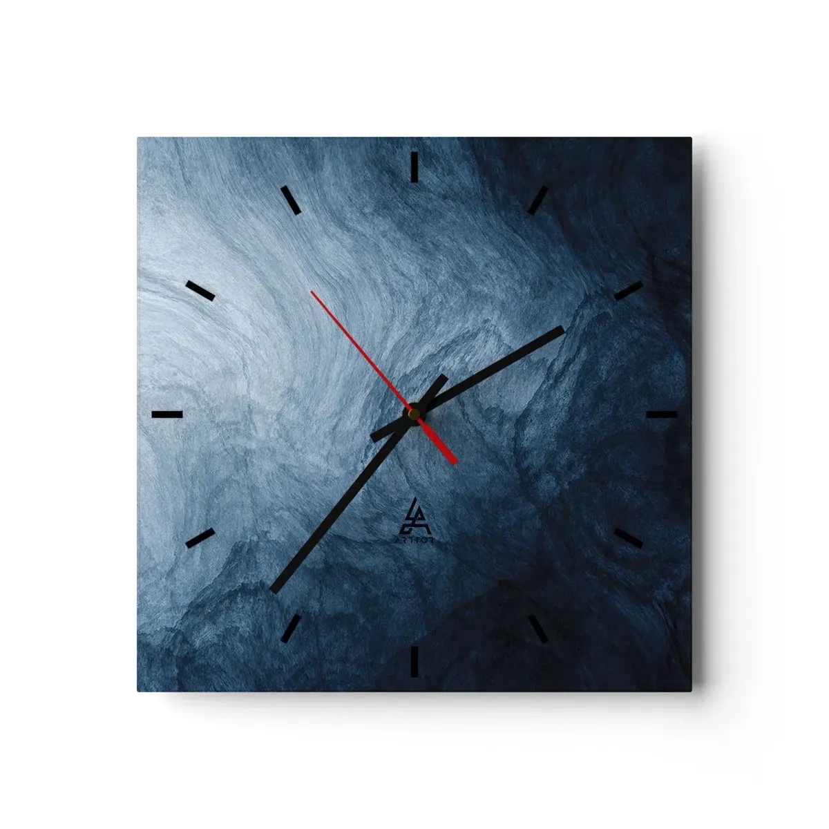 Väggklocka - Klocka på glas - Nå djupt in - 30x30 cm