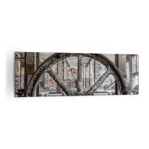 Canvastavla - Bild på duk - Fabrikens hemliga liv - 160x50 cm