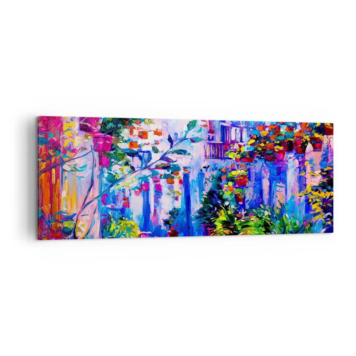 Canvastavla - Bild på duk - Impression - italiensk gränd - 140x50 cm
