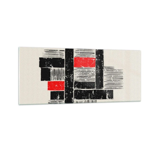Glastavla - Bild på glas - Rött och svart - 100x40 cm