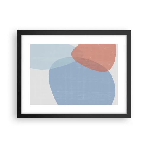 Affisch i svart ram - Pastellfärgade relationer - 40x30 cm