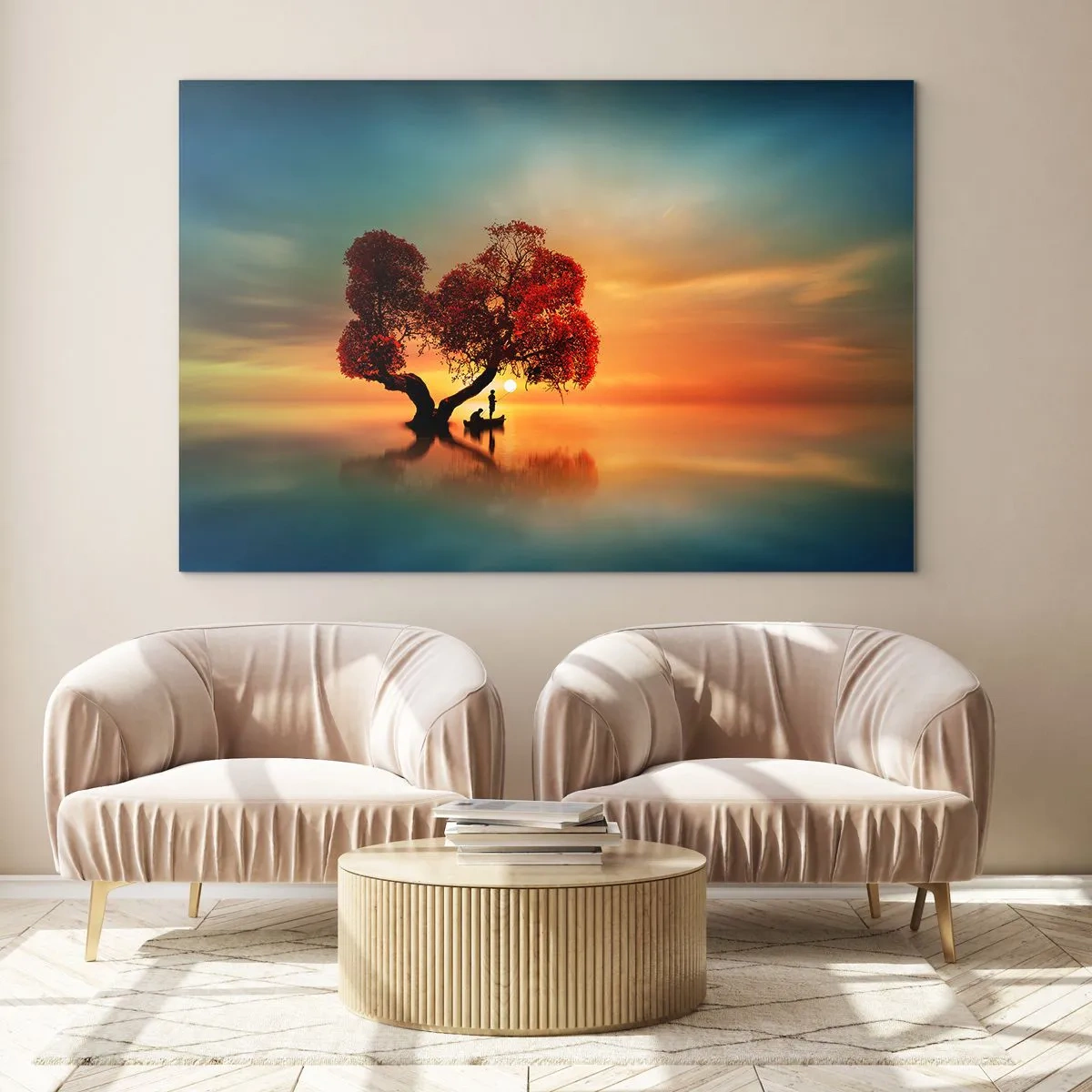 Glastavla - Bild på glas - Avlägsen tystnad - 100x70 cm