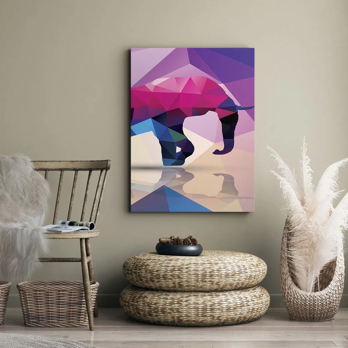 Canvastavla - Bild på duk - Kristalldinosaurie - 50x70 cm