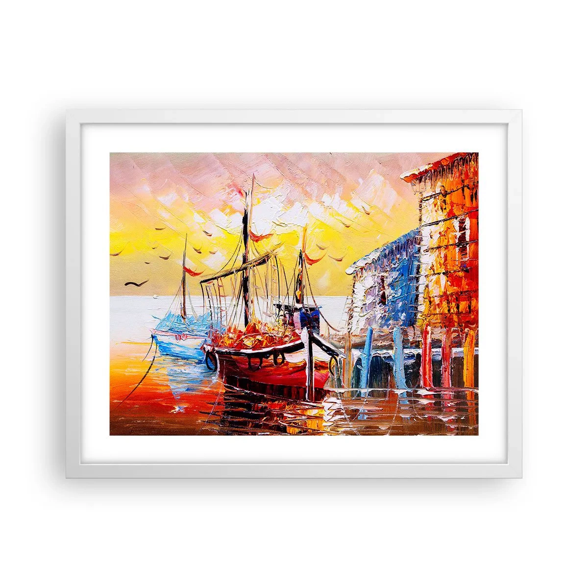 Affisch i vit ram - Lycklig återresa - 50x40 cm