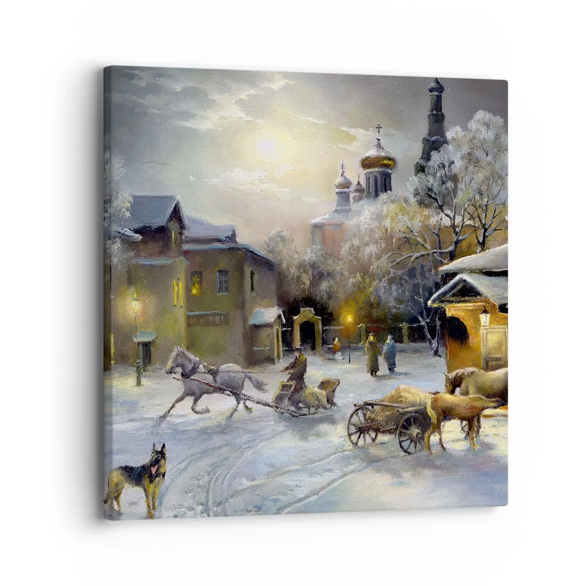 Canvastavla - Bild på duk - Ryska vinterns magi - 30x30 cm