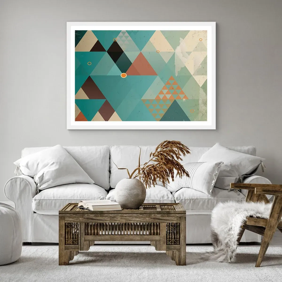 Affisch i vit ram - Mångfaldens enighet, enighetens mångfald - 70x50 cm