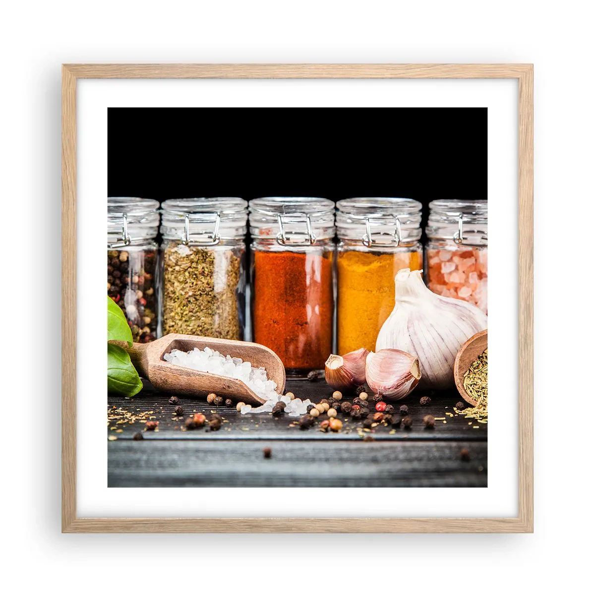 Affisch i ram av ljusek - Så att livet har smak - 50x50 cm