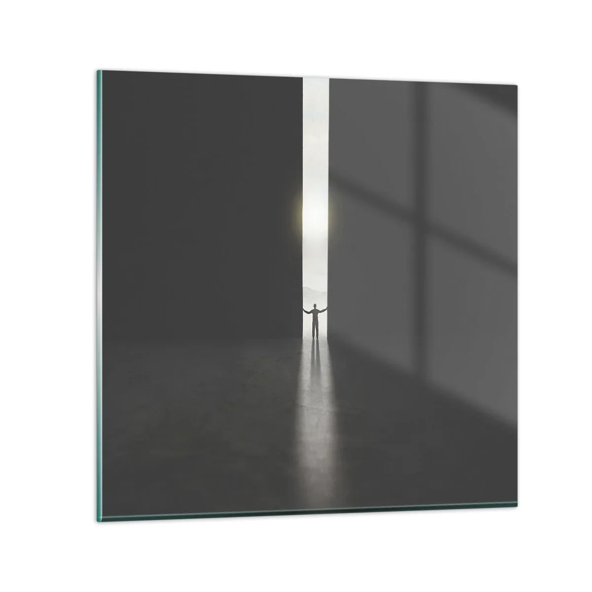 Glastavla - Bild på glas - Ett steg mot den ljusa framtiden - 30x30 cm