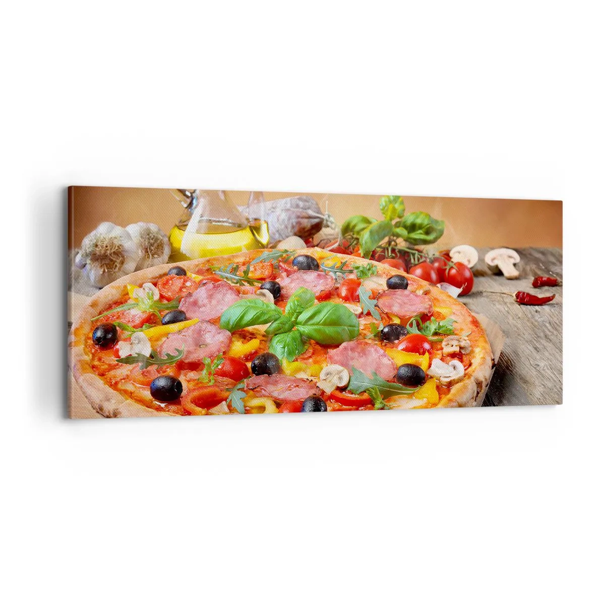 Canvastavla - Bild på duk - Med riktig italiensk smak - 100x40 cm