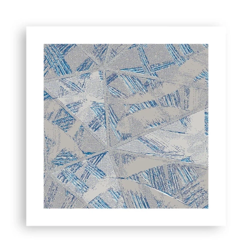 Affisch - I en gråblå labyrint - 40x40 cm