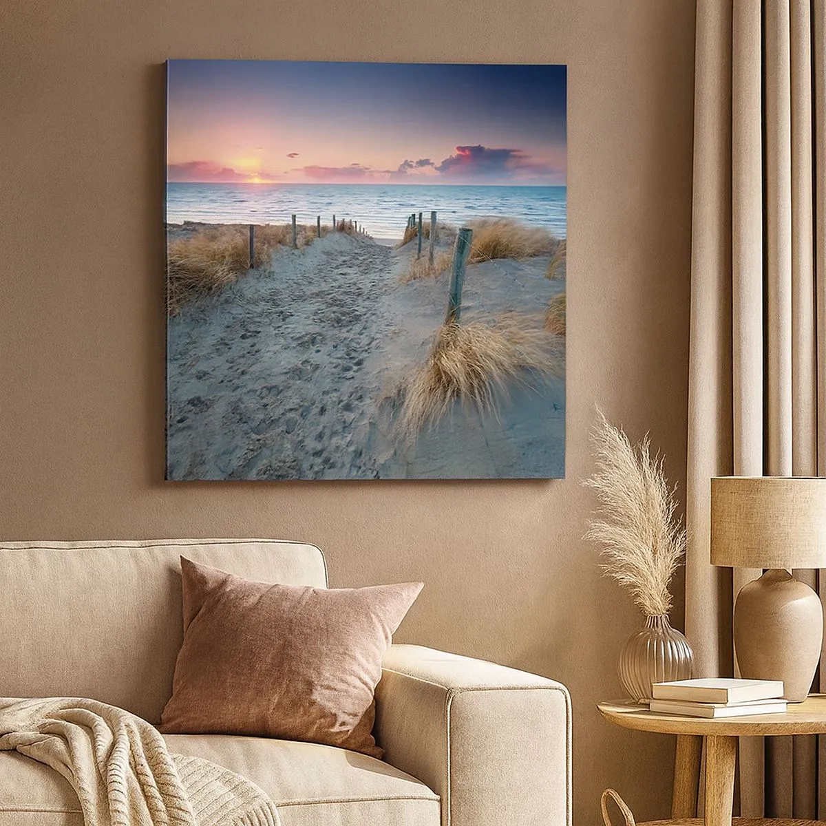 Canvastavla - Bild på duk - Utspilld skenregnbåge... - 30x30 cm