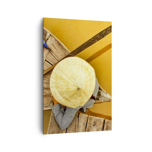 Canvastavla - Bild på duk - Liv på den gula floden - 80x120 cm