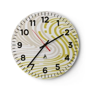 Väggklocka - Klocka på glas - Komposition med en mjuk böjning - 30x30 cm