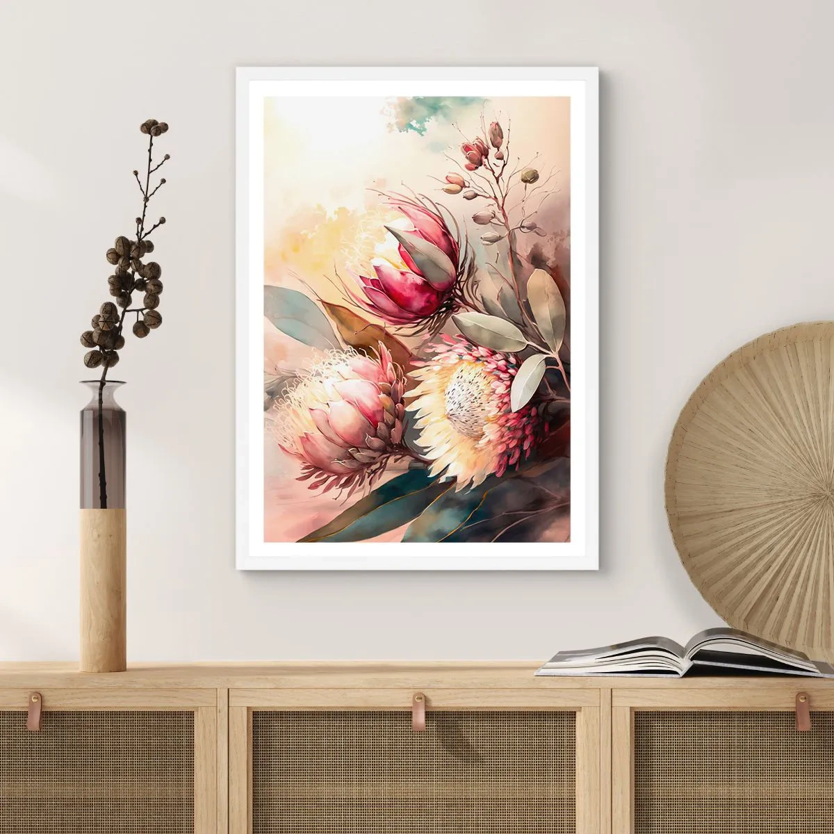 Affisch i vit ram - Från profil och en face - 61x91 cm