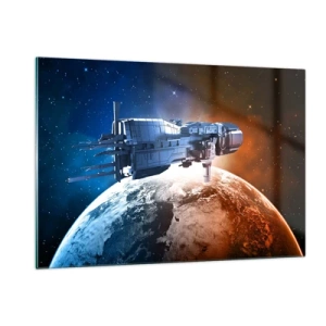 Glastavla - Bild på glas - Uppmärksam åskådare - 120x80 cm