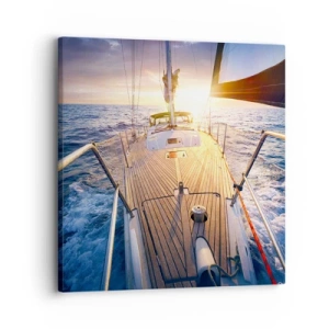 Canvastavla - Bild på duk - Springa på vågorna - 30x30 cm