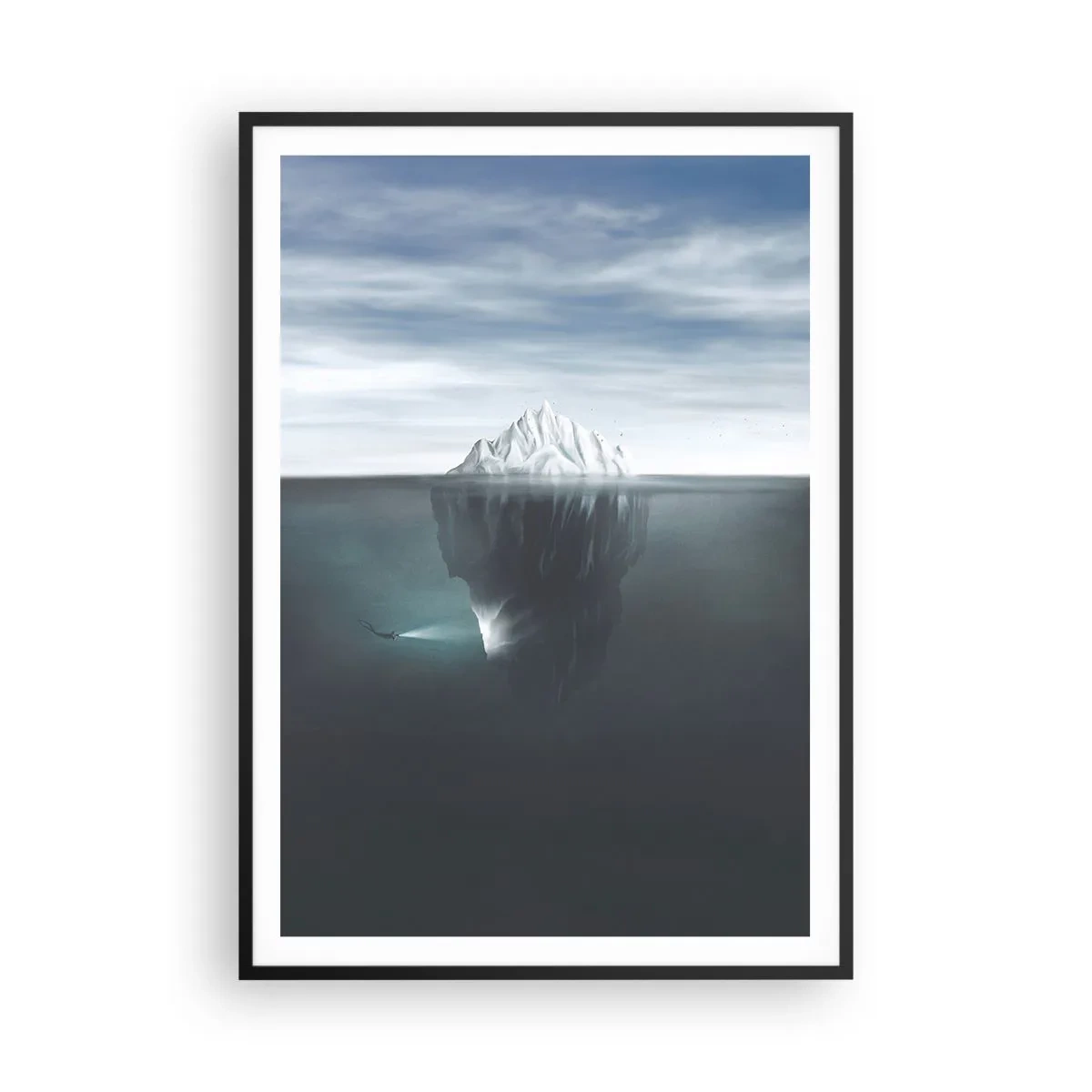 Affisch i svart ram - Undervattensmysterium - 70x100 cm