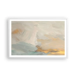 Affisch i vit ram - Abstraktion - ett land av mildhet - 91x61 cm