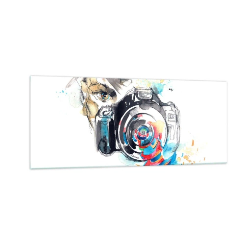 Glastavla - Bild på glas - I objektivets öga - 100x40 cm