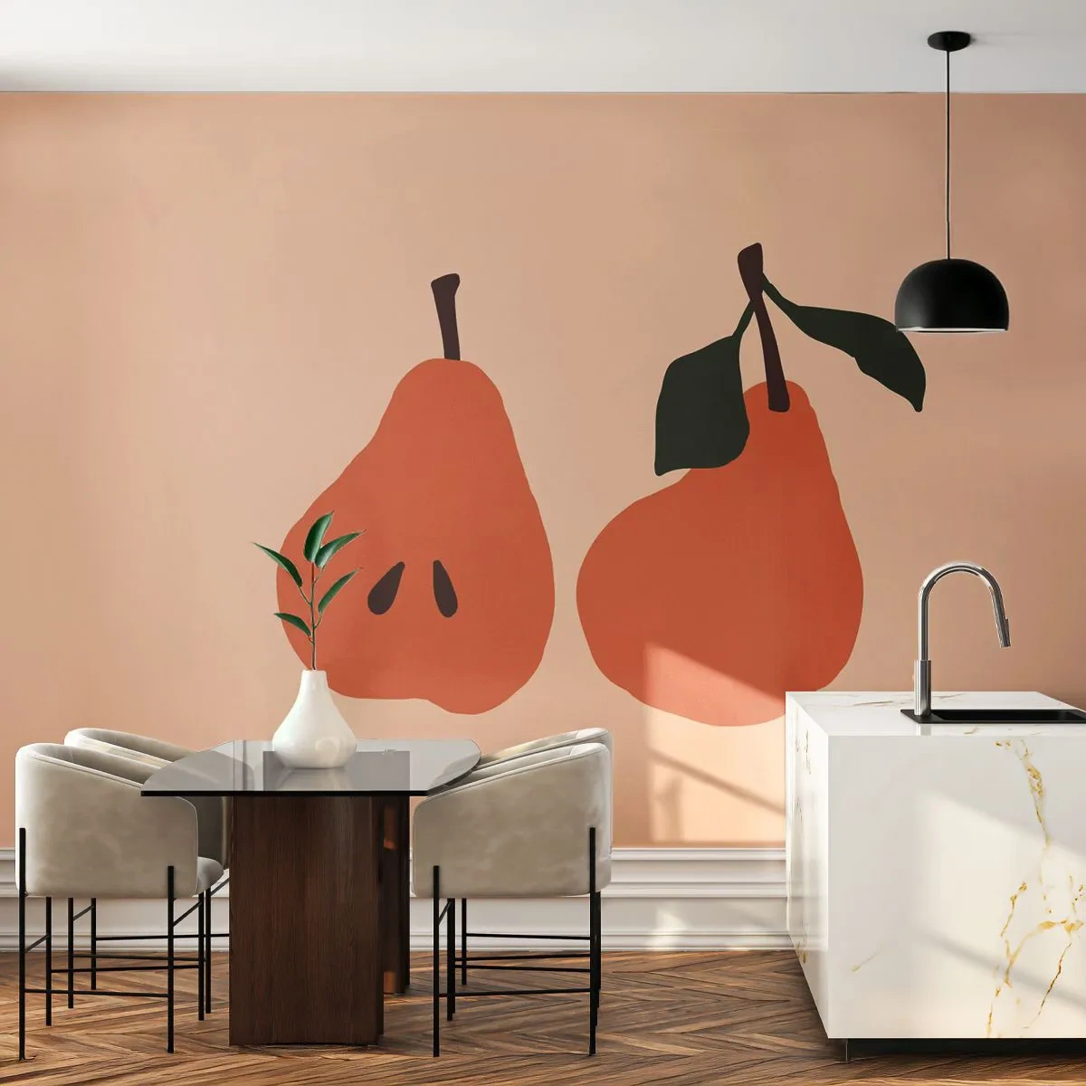 Självhäftande Fototapet Deluxe Sticker - Bara sötma - Päron, Frukt, Minimalistisk - 100x70 cm