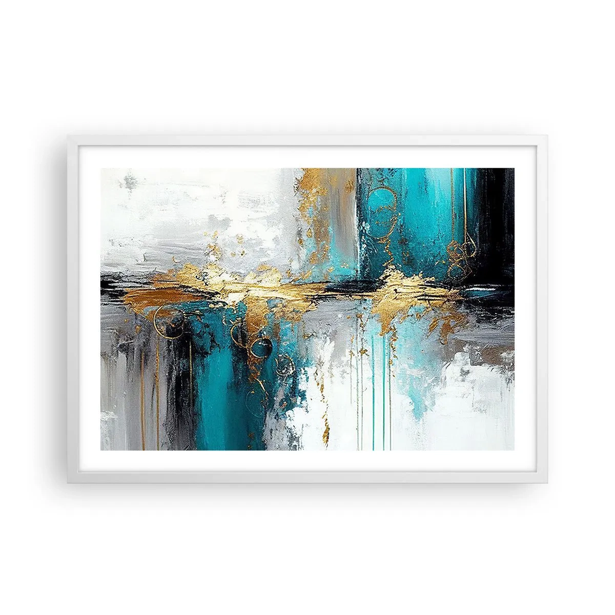 Affisch i vit ram - Allting flödar - 70x50 cm