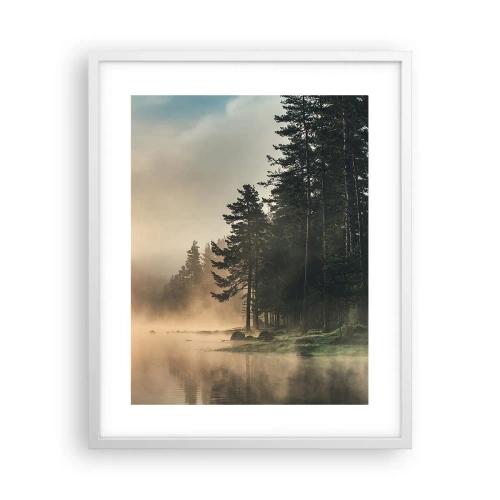 Affisch i vit ram - Dagen föds - 40x50 cm