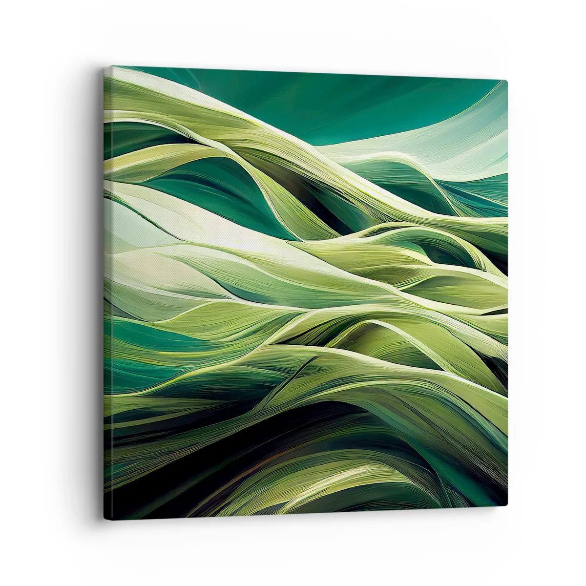 Canvastavla - Bild på duk - Ett abstrakt spel med grönt - 30x30 cm