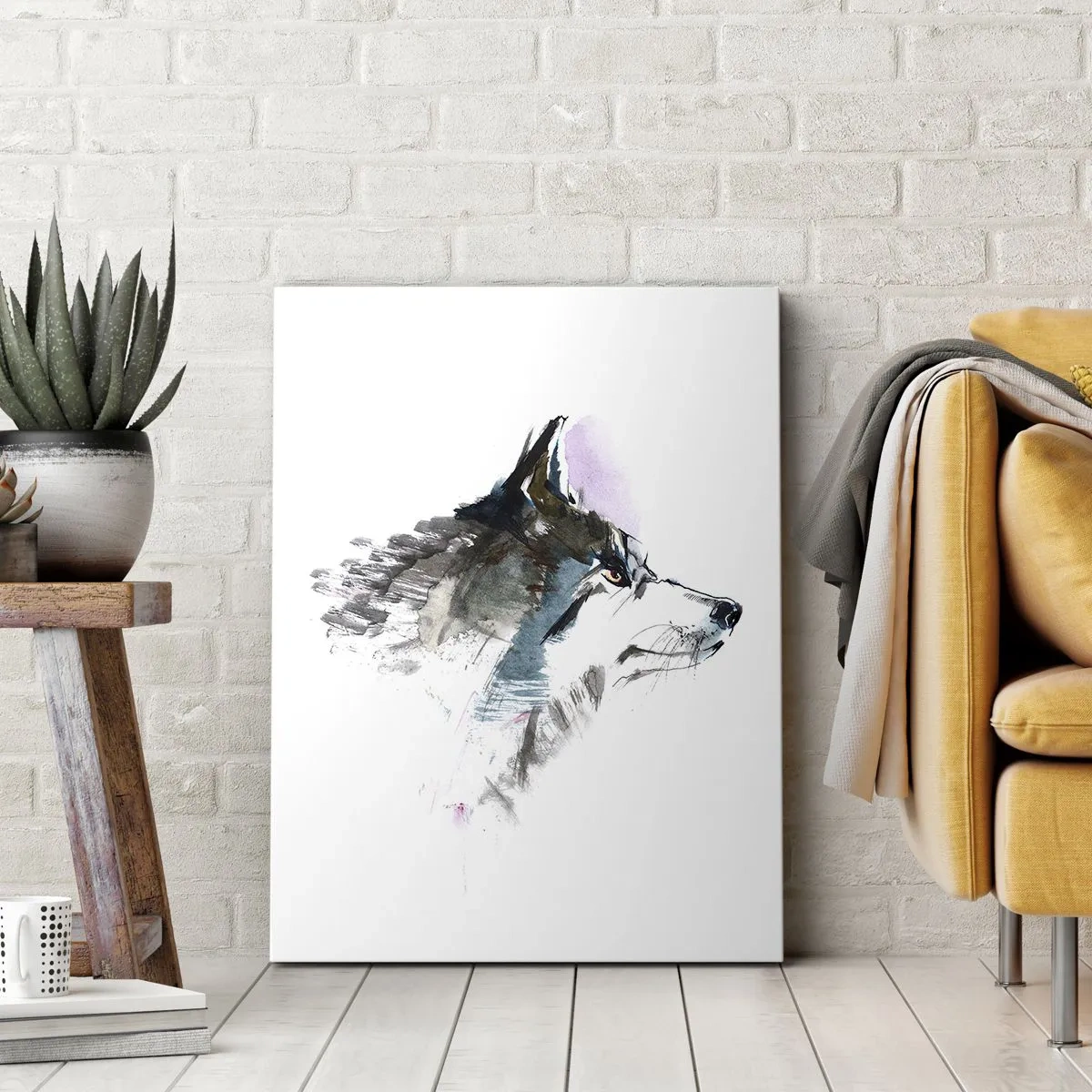 Canvastavla - Bild på duk - Vargen är här - 80x120 cm