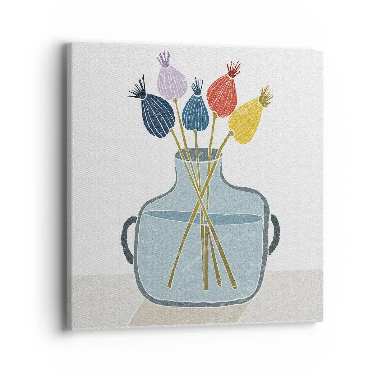 Canvastavla - Bild på duk - Vallmovas - 40x40 cm