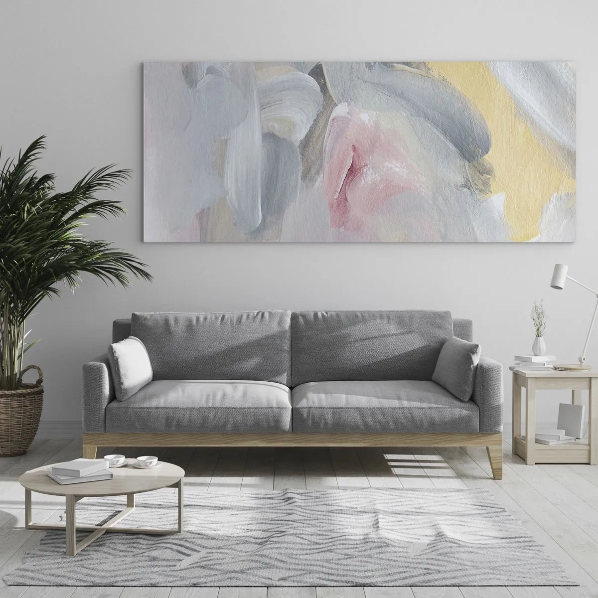 Glastavla - Bild på glas - I en pastellfärgad värld - 160x50 cm