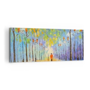 Canvastavla - Bild på duk - Regnets nattvisa - 120x50 cm