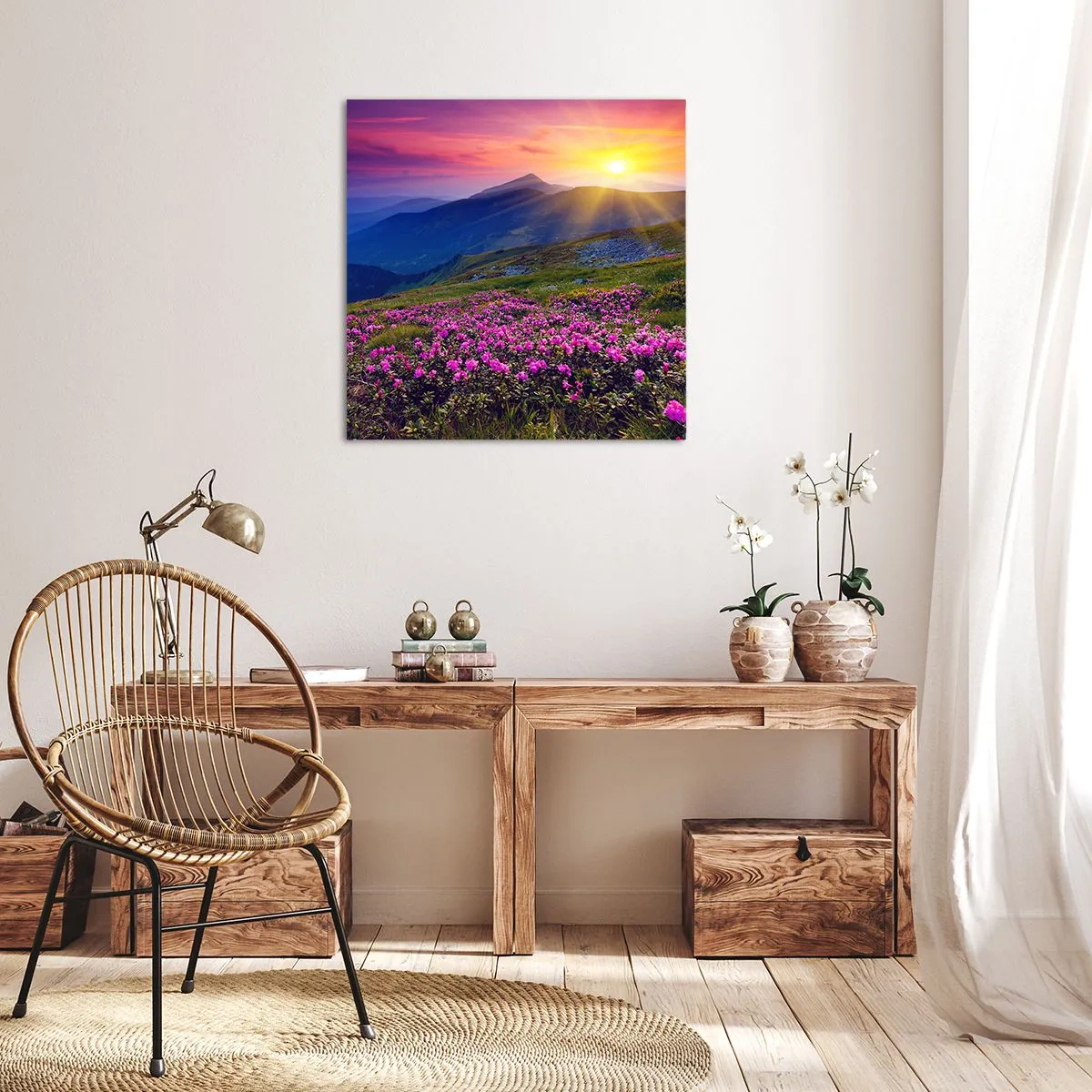 Canvastavla - Bild på duk - … Bergtallen doftar och örterna luktar runt omkring - 30x30 cm