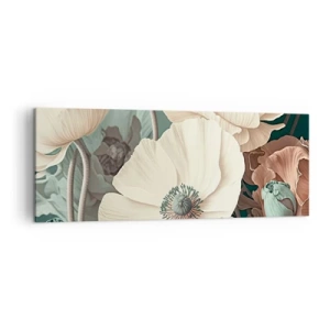 Canvastavla - Bild på duk - Viskningar av vallmo - 140x50 cm