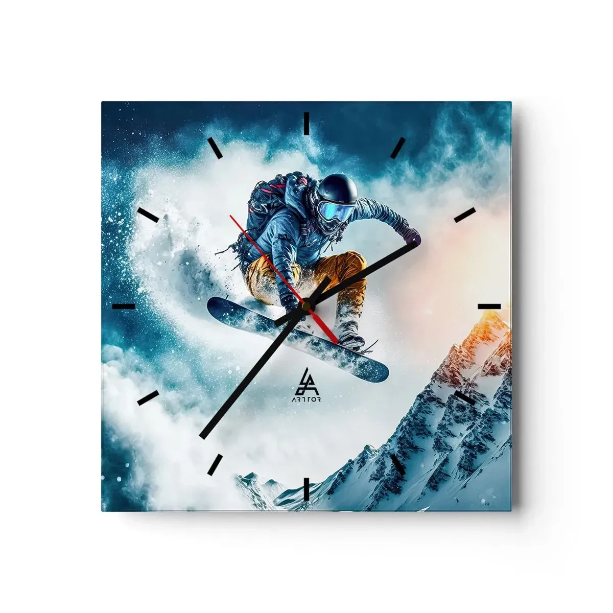 Väggklocka - Klocka på glas - Extrema känslor - 30x30 cm