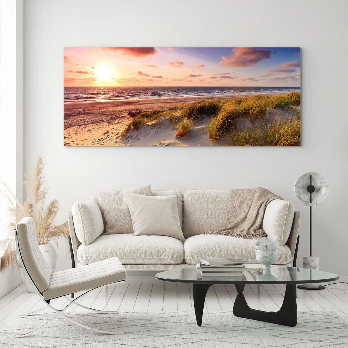 Glastavla - Bild på glas - Luften luktar sommar - 100x40 cm