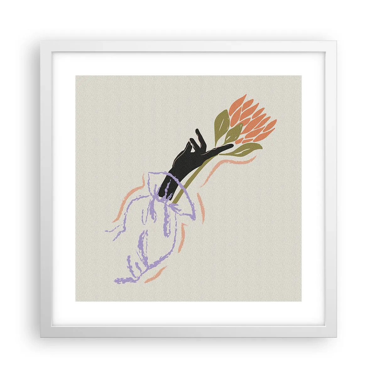 Affisch i vit ram - En systerlig beröring - 40x40 cm