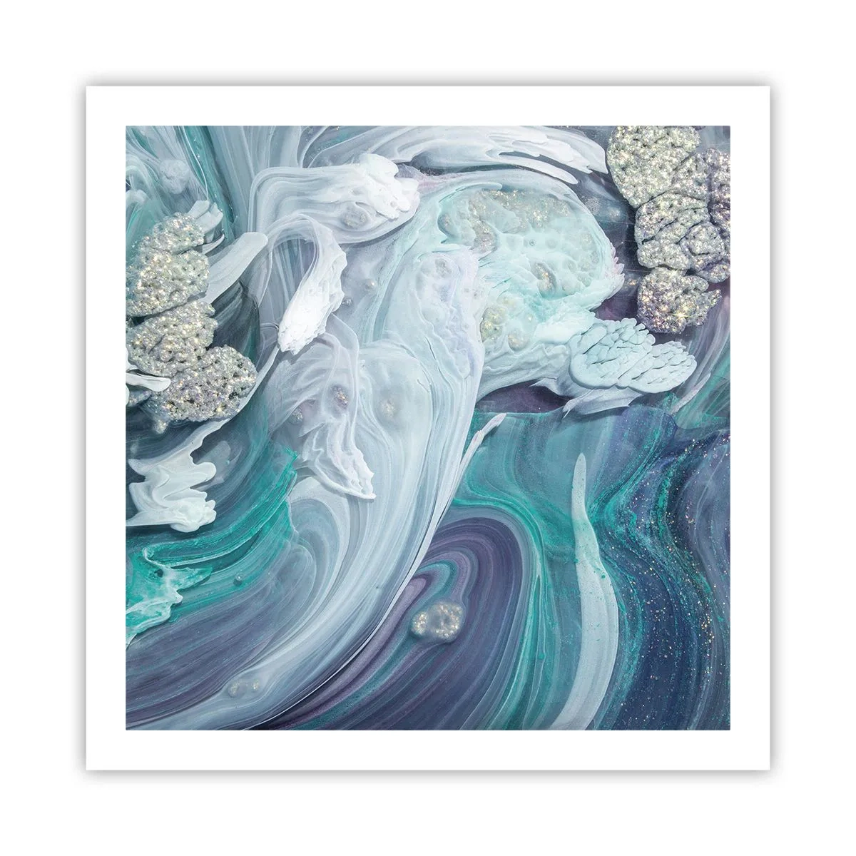 Affisch - Blåhetens strömmar - 60x60 cm