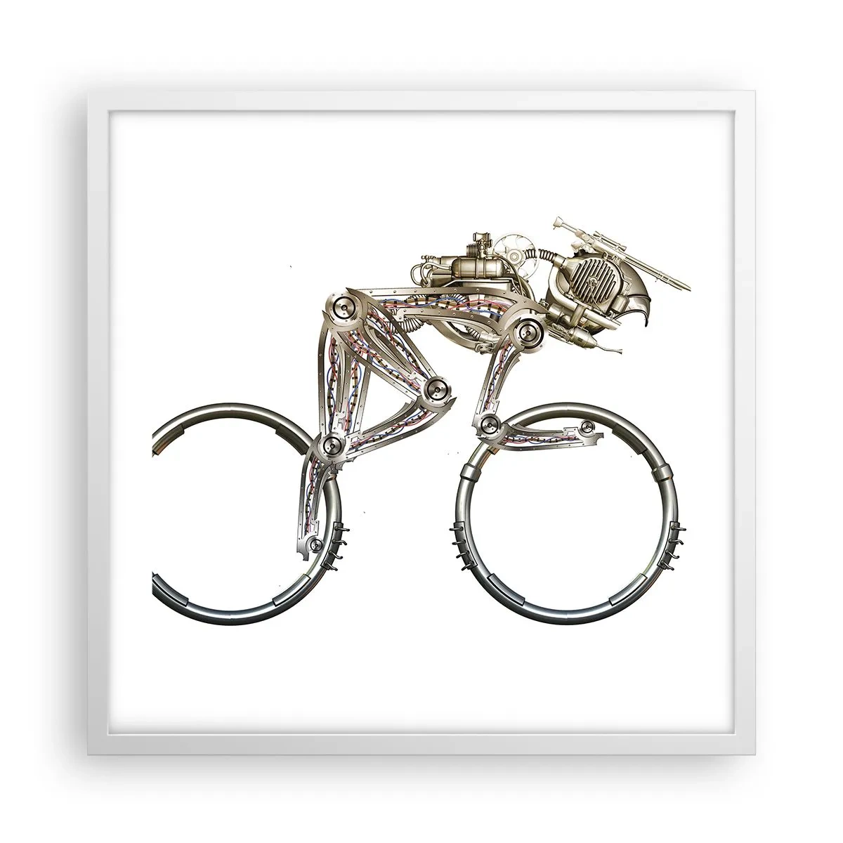 Affisch i vit ram - Underbar maskin - 50x50 cm