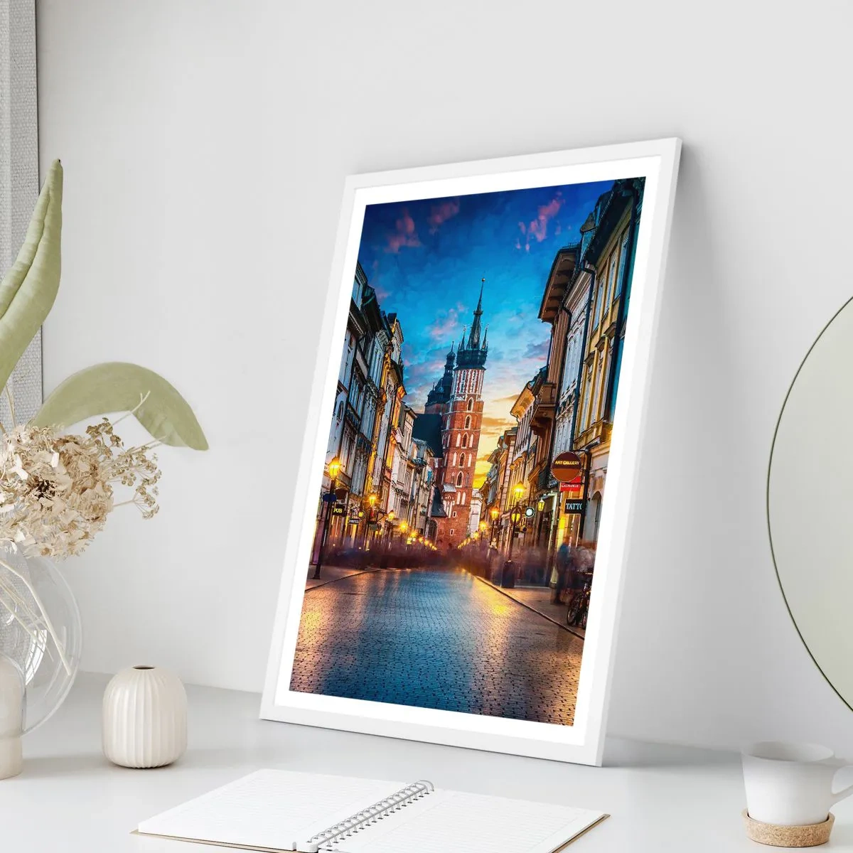 Affisch i vit ram - Krakows charm - 30x40 cm