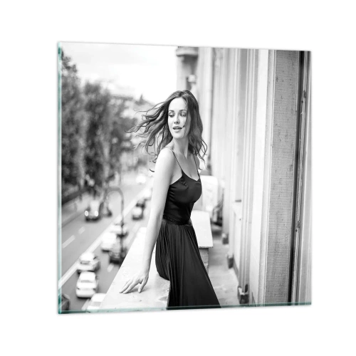 Glastavla - Bild på glas - Säkert en Parisbo - 30x30 cm