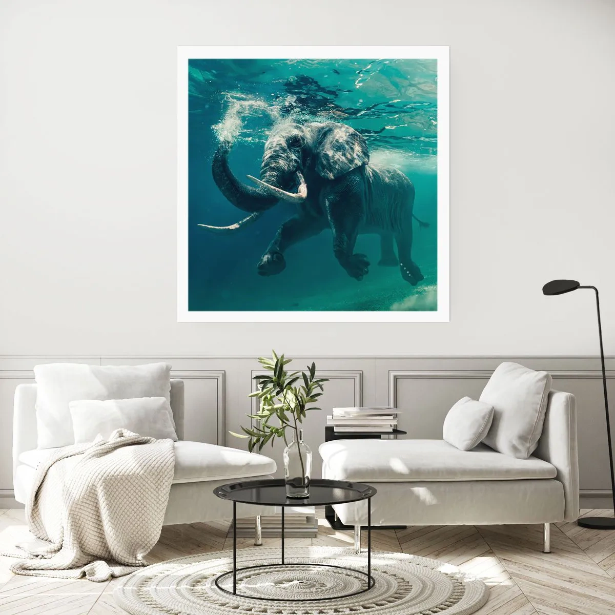 Affisch - Alla tycker om att simma - 50x50 cm