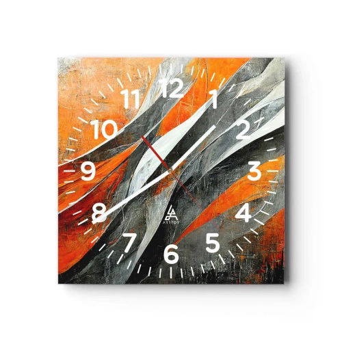 Väggklocka - Klocka på glas - Värme och kyla - 30x30 cm