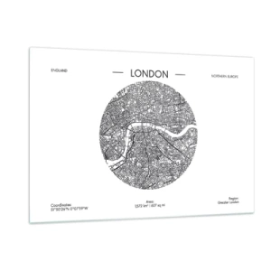 Glastavla - Bild på glas - Londons anatomi - 120x80 cm