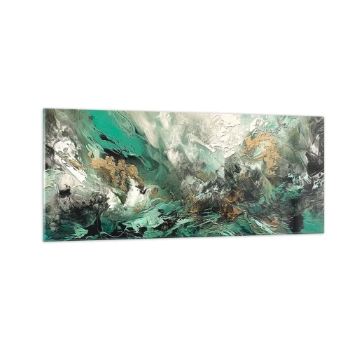 Glastavla - Bild på glas - Smaragdsvart bränna - 100x40 cm