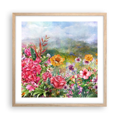 Affisch i ram av ljusek - En trädgård som blivit galen - 50x50 cm