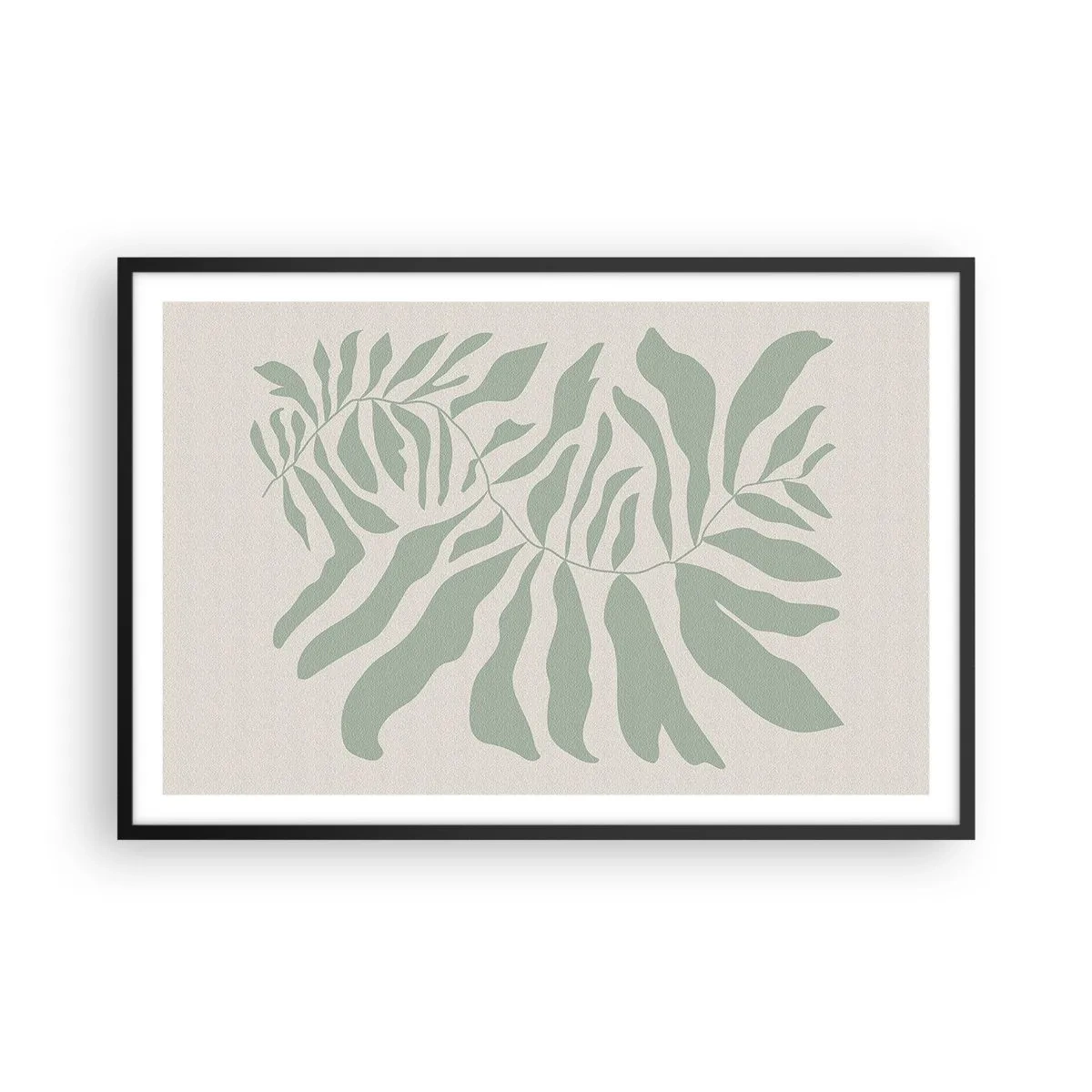 Affisch i svart ram - Smaragdgrön gren - 91x61 cm