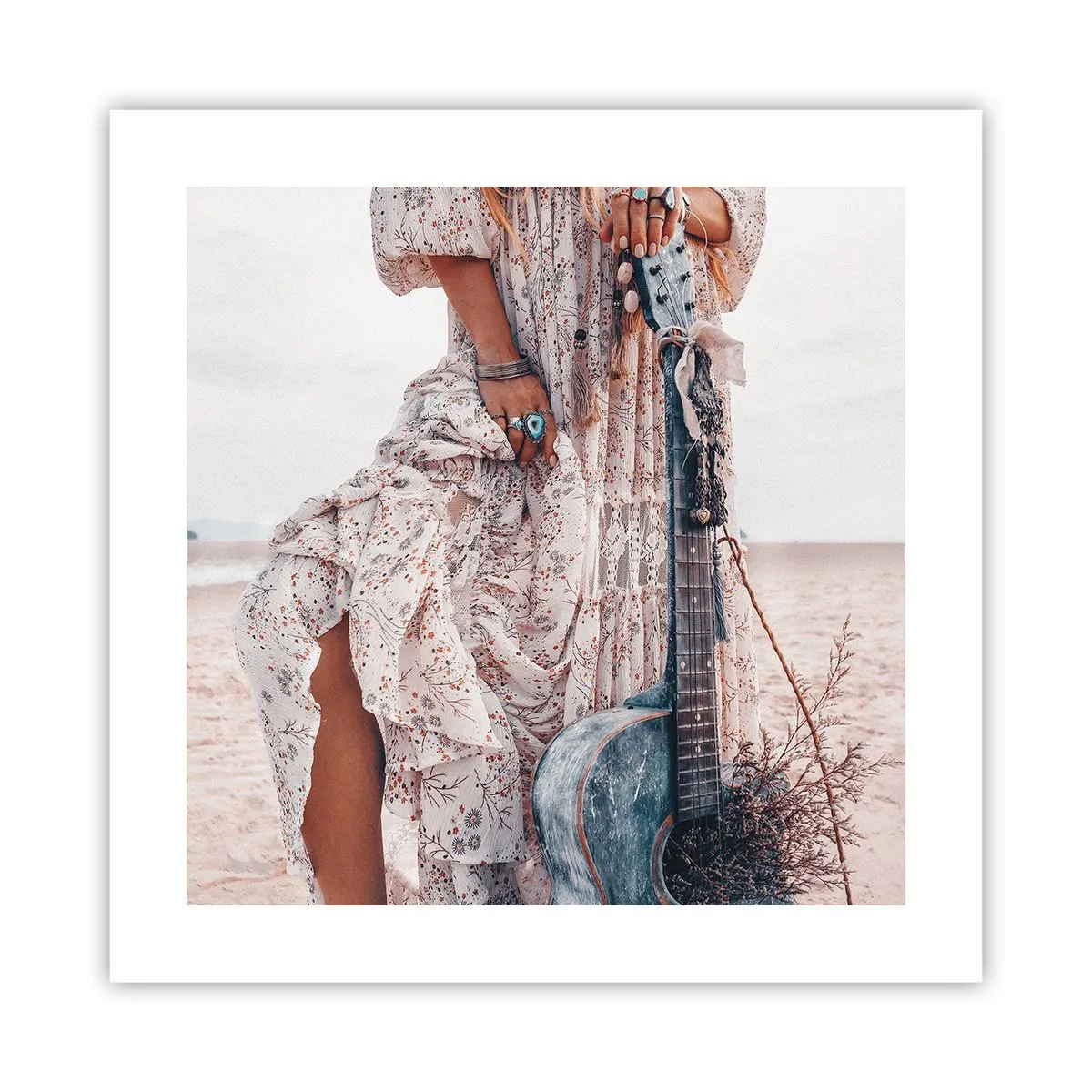 Affisch - Flower power på väg - 40x40 cm